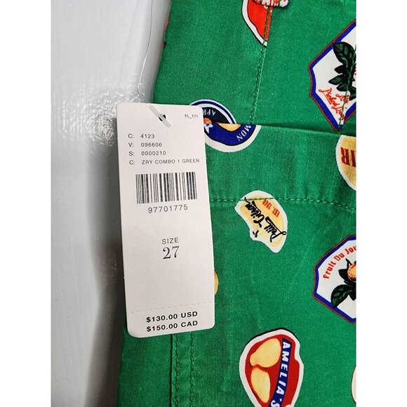 NWT Maeve The Colette Cropped Wide-Leg Pants Magic Fabric Size 27 Fruit Stickers - Picture 5 of 8